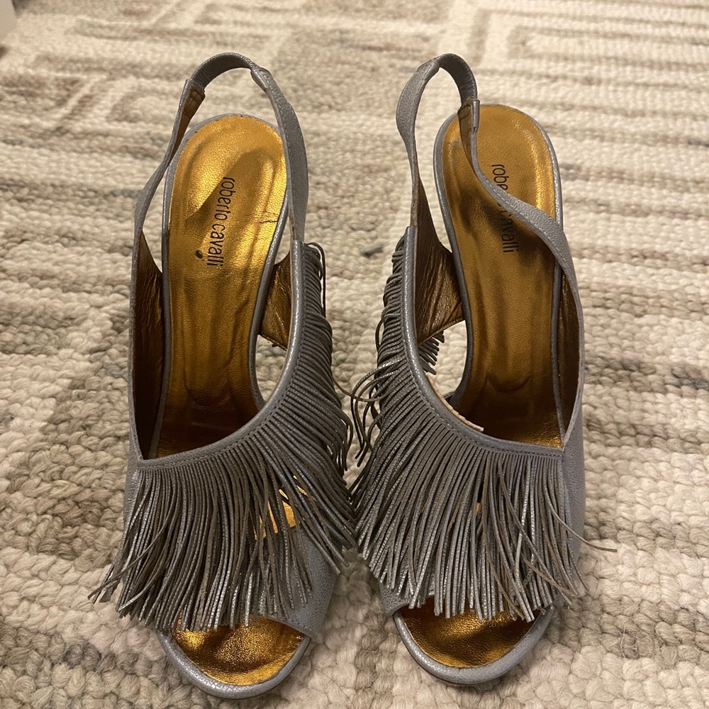 Roberto Cavalli fringe Heels fit like a US 6 or 6.5